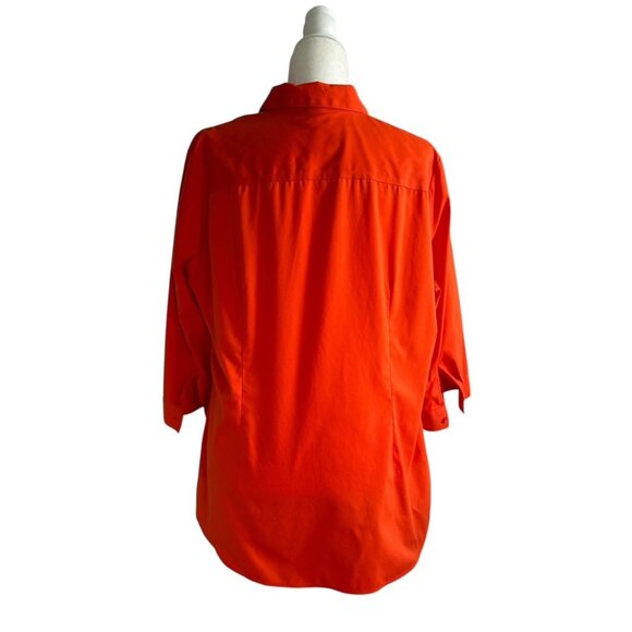 Coldwater Creek Womens Cotton No Iron Orange Button-Up Shirt Size 1X - Picture 4 of 8